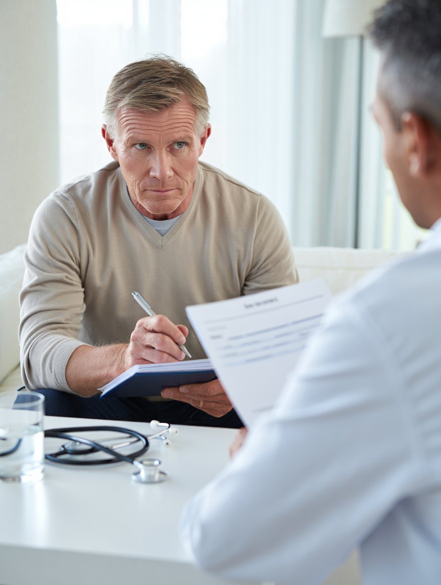 Пациент записывает рекомендации врача